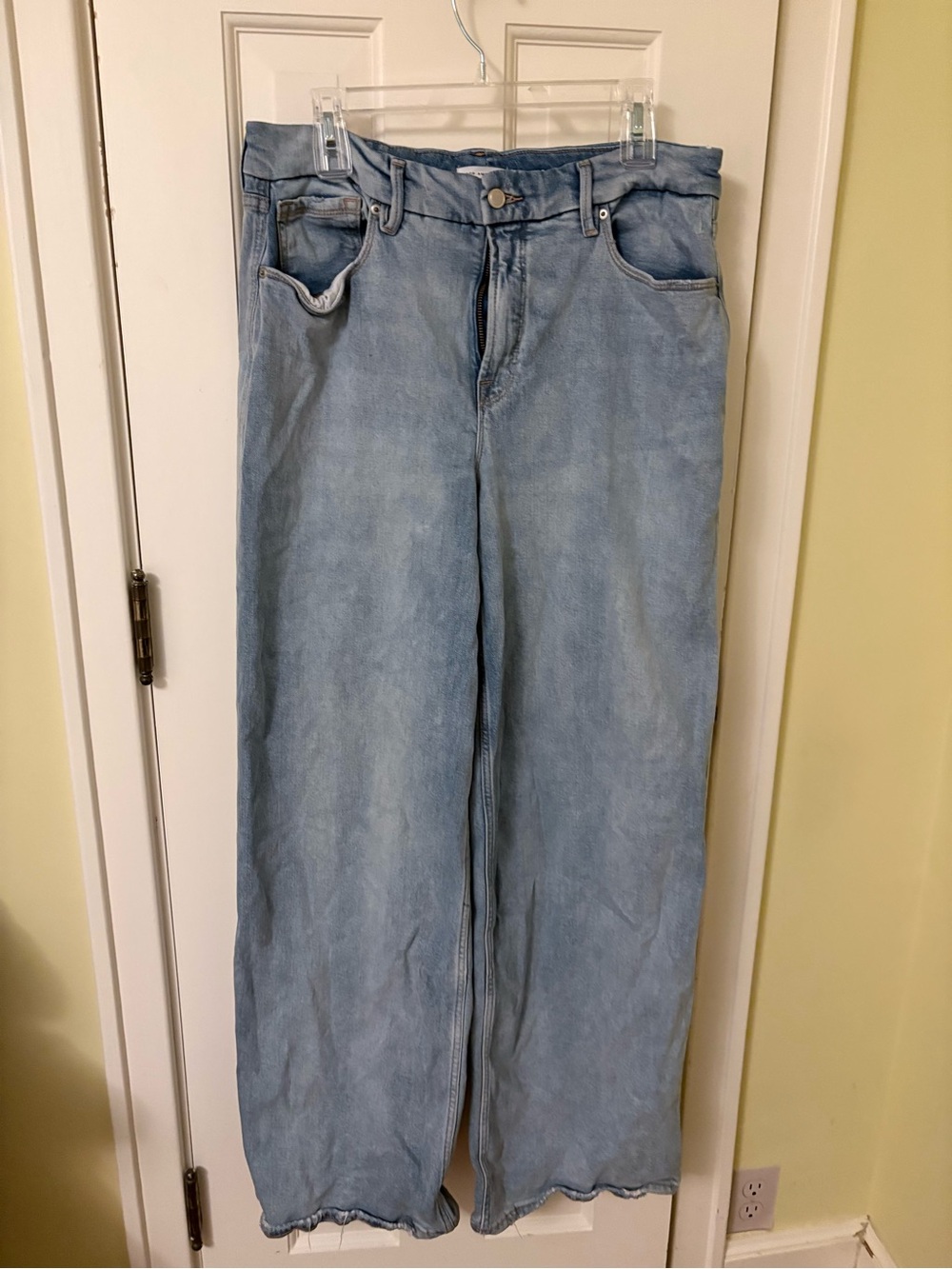 Good American Light Blue Wide Leg Jeans